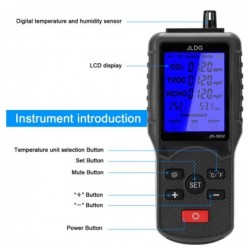 Testador de dióxido de carbono/detector de CO2/monitor de qualidade do ar - medição de temperatura/umidade - testador multifunci