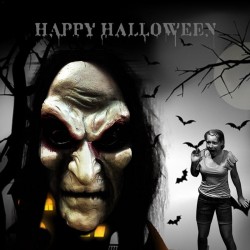 Zumbi 3D - máscara facial completa de Halloween