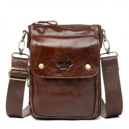 Bolsa de ombro luxuosa - design de aba - couro genuíno