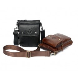 Bolsa de ombro luxuosa - design de aba - couro genuíno