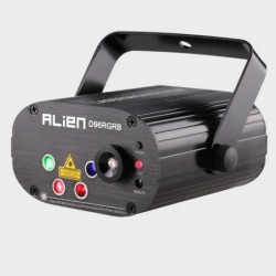 Mini luz de palco - projetor laser - com controle remoto - RGB - LED - 96 padrões