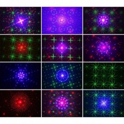 Mini luz de palco - projetor laser - com controle remoto - RGB - LED - 96 padrões