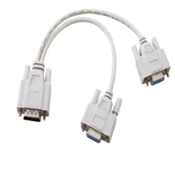 VGA SVGA - 1 to 2 monitors - male to 2 dual female Y - 15 pin - adapter - splitter cableCables