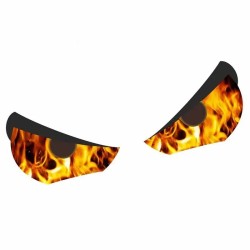 Adesivo de carro Olhos malignos - fogo laranja / relâmpagos