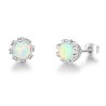 Small stud earrings with round opal - 925 sterling silverEarrings