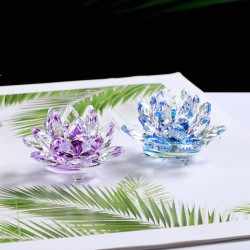 Flor de lótus de cristal colorida - estatueta