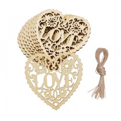 Enfeite de casamentos de madeira - coração de amor cortado a laser - enfeite pendurado - decoração de casamento rústico