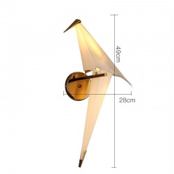 Candeeiro de parede LED - desenho de pássaro de papel origami