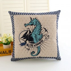 Fronha decorativa de algodão - estampa âncora / leme - 45 * 45cm