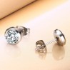 Classic small earrings - with a round white crystalEarrings