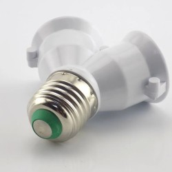 E27 a E27 - 1 para 2 lâmpadas - base de soquete - conversor - divisor - adaptador - à prova de fogo