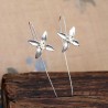 Silver flower with four leaves - earringsEarrings