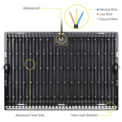 Holofote LED - refletor - ultrafino - à prova d'água IP65 - 150W - 200W - 500W - 110V / 220V