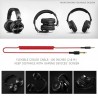 Fones de ouvido profissionais para estúdio de DJ - fone de ouvido estéreo com fio - com microfone