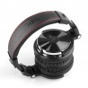 Fones de ouvido profissionais para estúdio de DJ - fone de ouvido estéreo com fio - com microfone