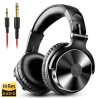 Fones de ouvido profissionais para estúdio de DJ - fone de ouvido estéreo com fio - com microfone