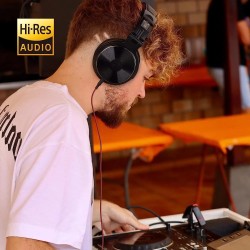 Fones de ouvido profissionais para estúdio de DJ - fone de ouvido estéreo com fio - com microfone