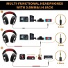 Fones de ouvido profissionais para estúdio de DJ - fone de ouvido estéreo com fio - com microfone