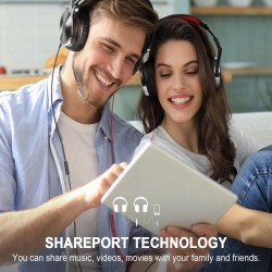 Fones de ouvido profissionais para estúdio de DJ - fone de ouvido estéreo com fio - com microfone