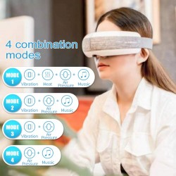Massageador ocular inteligente - compressão de ar aquecido - olhos cansados - olheiras - massagem - relaxamento - Bluetooth
