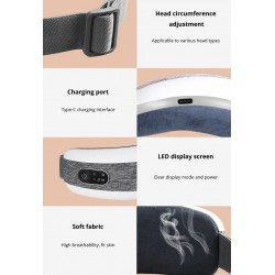 Massageador ocular inteligente - compressão de ar aquecido - olhos cansados - olheiras - massagem - relaxamento - Bluetooth