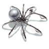Aranha preta com pérola - broche elegante