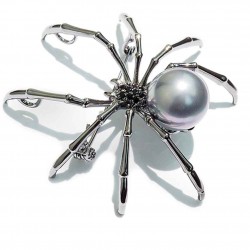 Black spider with pearl - elegant broochBrooches