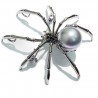 Aranha preta com pérola - broche elegante
