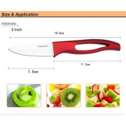 Conjunto de facas de cozinha em cerâmica - com suporte - cabos vermelhos