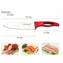 Conjunto de facas de cozinha em cerâmica - com suporte - cabos vermelhos