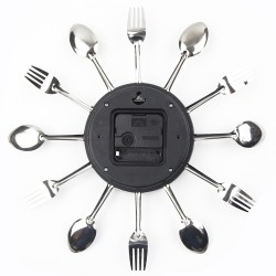 Relógio de parede moderno - com talheres de cozinha