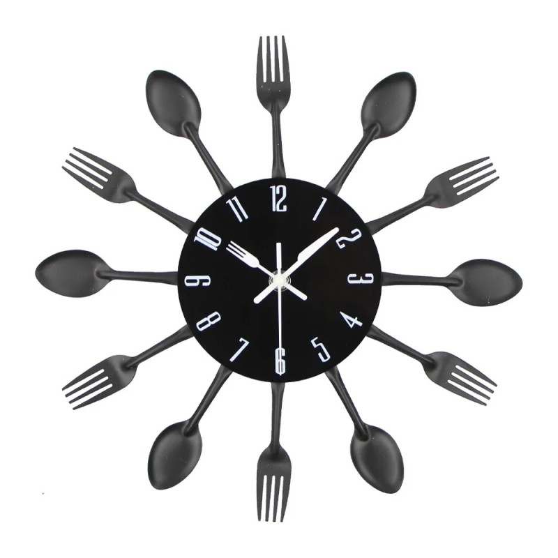 Relógio de parede moderno - com talheres de cozinha