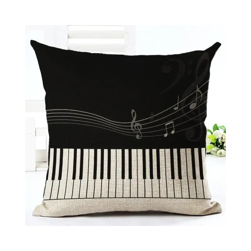 Decorative cushion cover - music notes themes - cotton - 45 * 45cmCushion covers