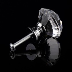 Decorative furniture knob - handle - drawer - wardrobe - crystal diamond - 30mmFurniture