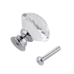 Decorative furniture knob - handle - drawer - wardrobe - crystal diamond - 30mmFurniture