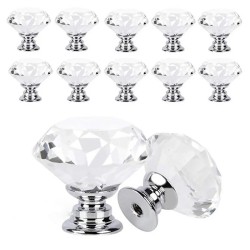 Puxador decorativo para móveis - puxador - gaveta - guarda-roupa - diamante de cristal - 30mm