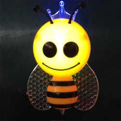 Luz noturna LED - tomada de parede - com sensor - abelha de desenho animado