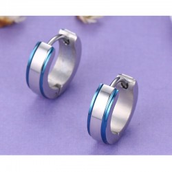 Brincos de argola pequenos - chapeamento azul