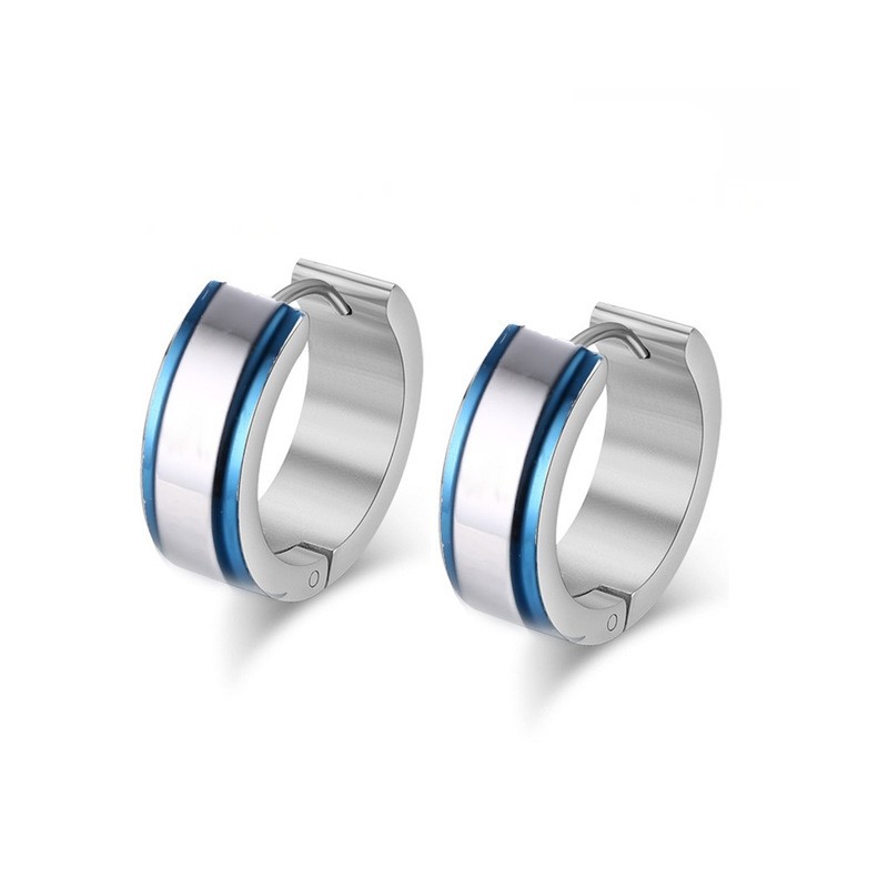 Small hoops earrings - blue platingEarrings