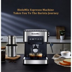 BioloMix - máquina de café - para café expresso / cappuccino / latte / mocha - com bocal de leite - 20 Bar
