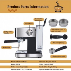 BioloMix - máquina de café - para café expresso / cappuccino / latte / mocha - com bocal de leite - 20 Bar