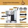 BioloMix - máquina de café - para café expresso / cappuccino / latte / mocha - com bocal de leite - 20 Bar