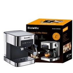 BioloMix - máquina de café - para café expresso / cappuccino / latte / mocha - com bocal de leite - 20 Bar