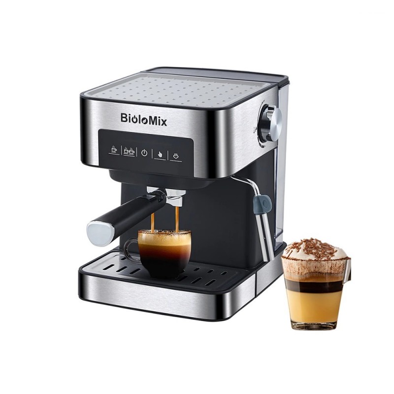BioloMix - máquina de café - para café expresso / cappuccino / latte / mocha - com bocal de leite - 20 Bar