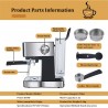 BioloMix - máquina de café - para café expresso / cappuccino / latte / mocha - com bocal de leite - 20 Bar