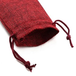 Sacos de presente de Natal em linho - com cordão - 10 peças -
