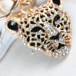 Crystal leopard head - keychainKeyrings