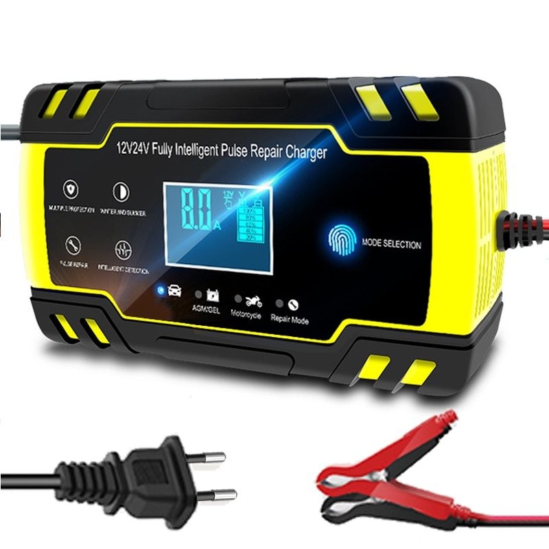 Car battery charger - full automatic - digital LCD - 12V-24V - 8ADiagnosis