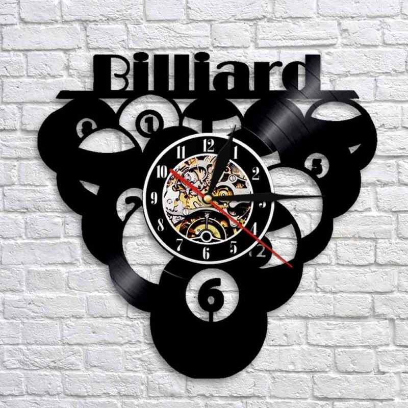 Bilhar - bolas - LED - relógio de parede