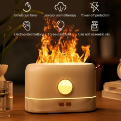 Umidificador de ar ultrassônico - difusor de óleos essenciais - chama LED colorida